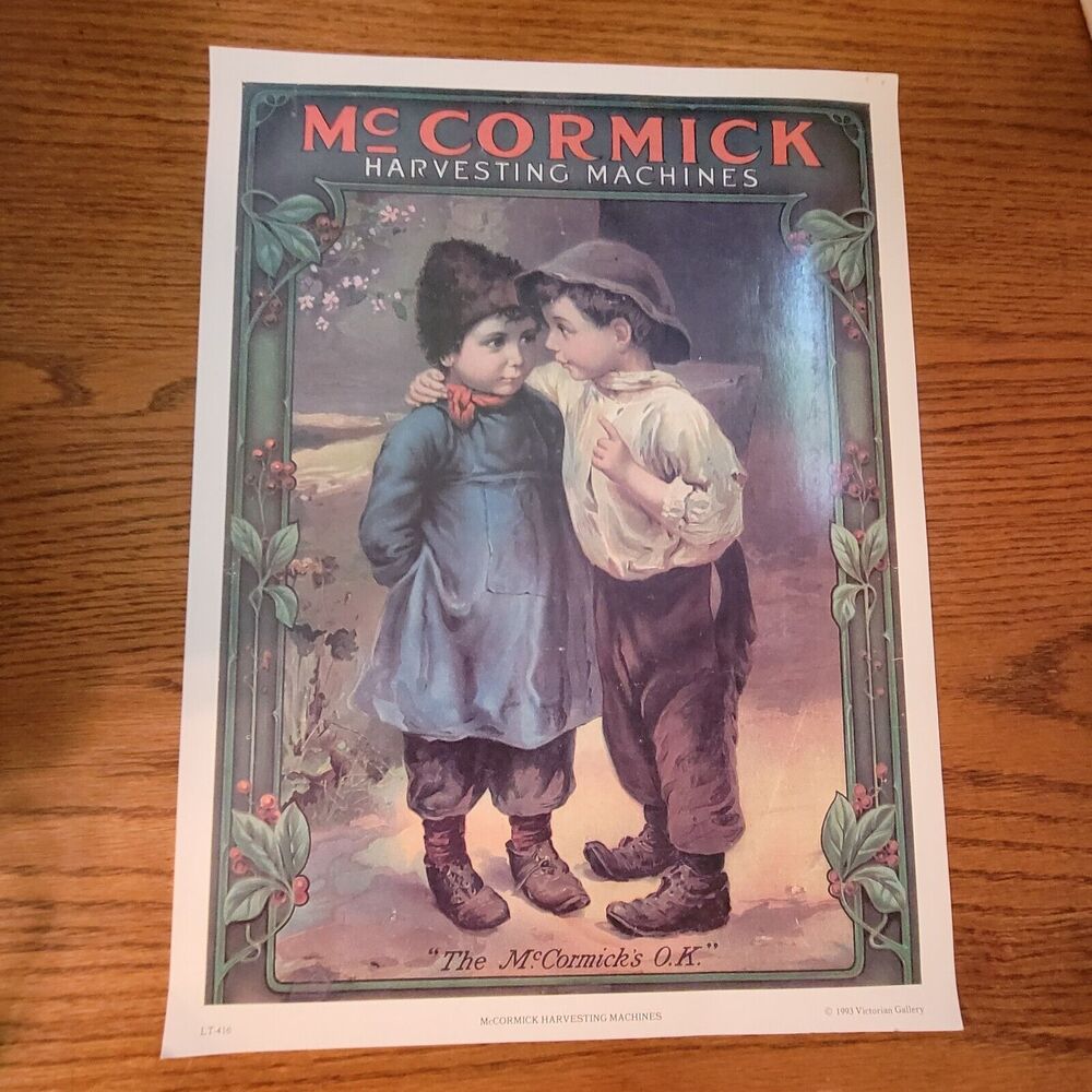Vintage McCormick harvesting machines Victorian gallery 1993 lt-416 card stock